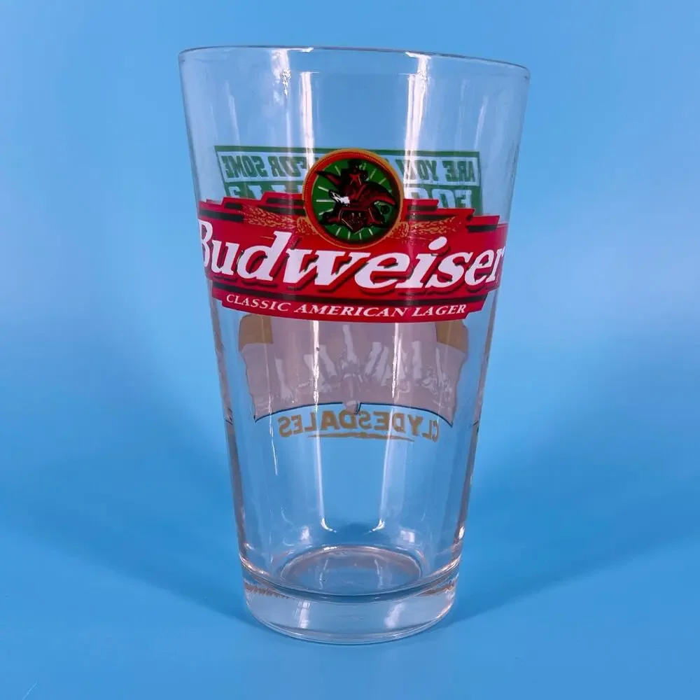 90s Budweiser Are You Ready For Some Football Clydesdale pint glass vintage